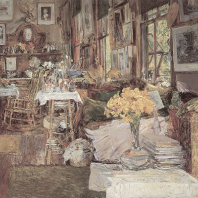 Childe Hassam, The Room of Flowers Fine Art Reproduction Oil Painting