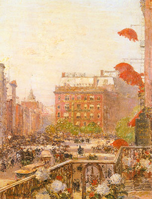 Childe Hassam, View of Broadway and Fifth Avenue Fine Art Reproduction Oil Painting