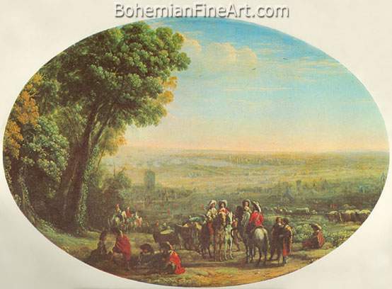 Claude Gellee Lorrain, The Seige of La Rochelle by Lois XIII Fine Art Reproduction Oil Painting