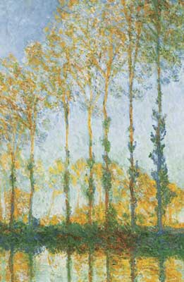 Claude Monet, Poplars+ White and Yellow Effect Fine Art Reproduction Oil Painting
