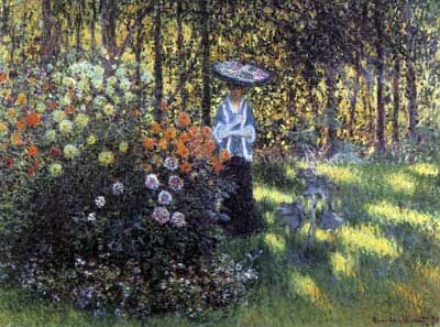 Claude Monet, Woman with Parasol in the Garden at Argenteuil Fine Art Reproduction Oil Painting