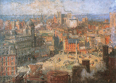 Colin Campbell Cooper, Columbus Circle Fine Art Reproduction Oil Painting