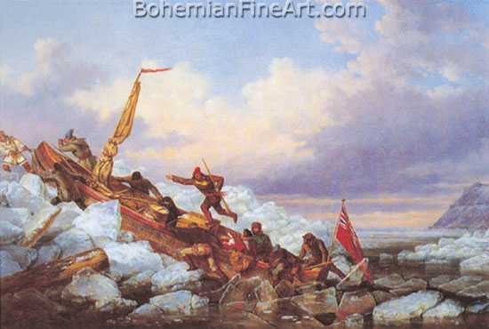 Cornelius Krieghoff, Mail Boat Crossing at Quebec Fine Art Reproduction Oil Painting