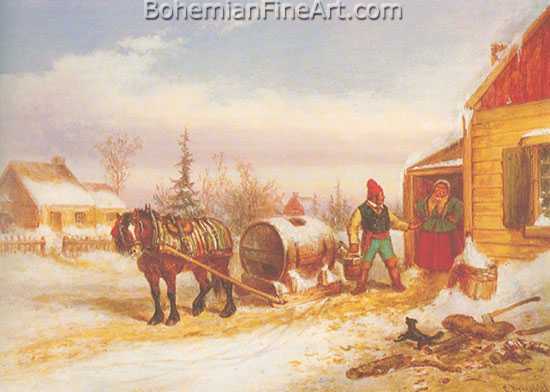 Cornelius Krieghoff, No Money+ No Water Fine Art Reproduction Oil Painting