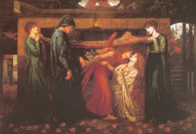 Dante Gabriel Rossetti, Dante's Dream at the Time of the Death of Beatrice Fine Art Reproduction Oil Painting