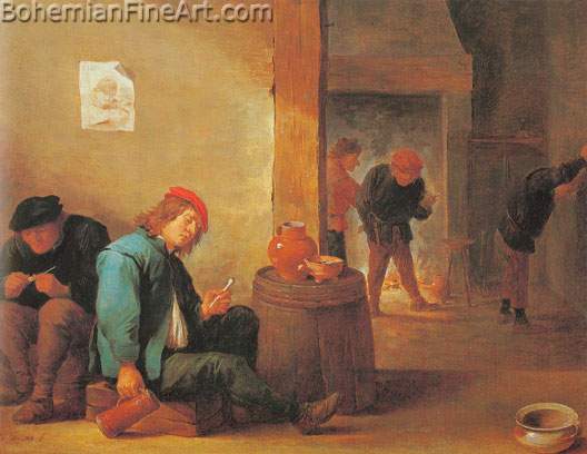 David Teniers the Younger, Smokers in an Inn Fine Art Reproduction Oil Painting