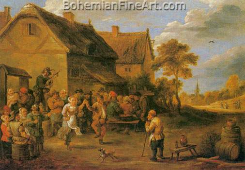 David Teniers the Younger, Villagers Dancing and Merrymaking Fine Art Reproduction Oil Painting