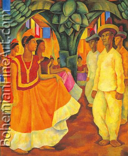 Diego Rivera, Dance in Tehuantepec Fine Art Reproduction Oil Painting