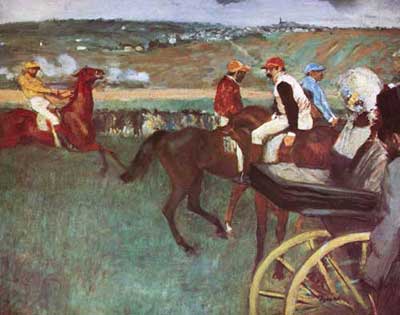 Edgar Degas, Amateur Jockeys on the Course Fine Art Reproduction Oil Painting