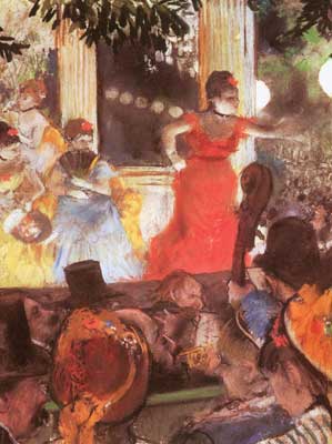 Edgar Degas, Cafe Concert at Les Ambassadeurs (Pastel on Paper) Fine Art Reproduction Oil Painting