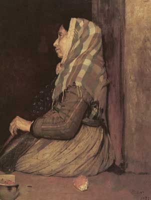 Edgar Degas, Roman Beggar Woman Fine Art Reproduction Oil Painting