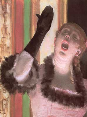 Edgar Degas, Singer with a Glove (Pastel on Paper) Fine Art Reproduction Oil Painting