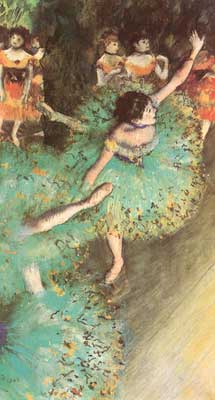 Edgar Degas, The Green Dancer (Pastel on Paper) Fine Art Reproduction Oil Painting
