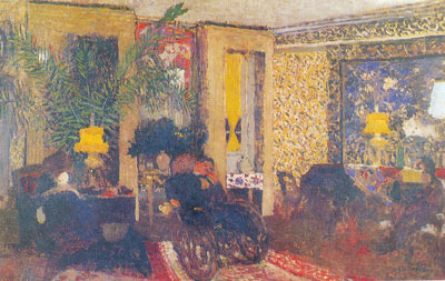 Edouard Vuillard, Room with Three Lamps Fine Art Reproduction Oil Painting