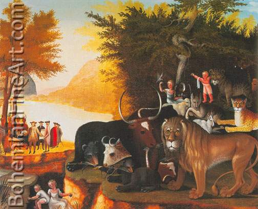 Edward Hicks, The Peacable Kingdom Fine Art Reproduction Oil Painting