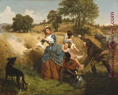 Emmanuel Leutze, Mrs. Schuyler Burning Her Wheat Fields Fine Art Reproduction Oil Painting