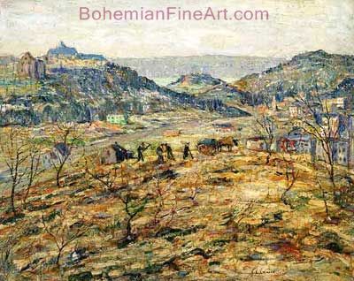 Ernest Lawson, City Suburbs Fine Art Reproduction Oil Painting