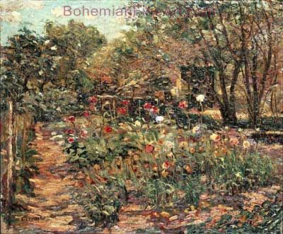 Ernest Lawson, Garden Landscape Fine Art Reproduction Oil Painting