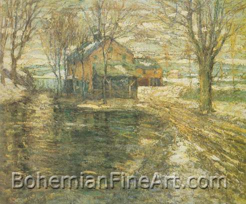 Ernest Lawson, Stream by the Farm Fine Art Reproduction Oil Painting