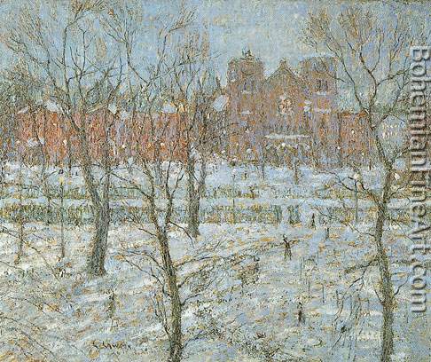 Ernest Lawson, Stuyvesant Square in Winter Fine Art Reproduction Oil Painting