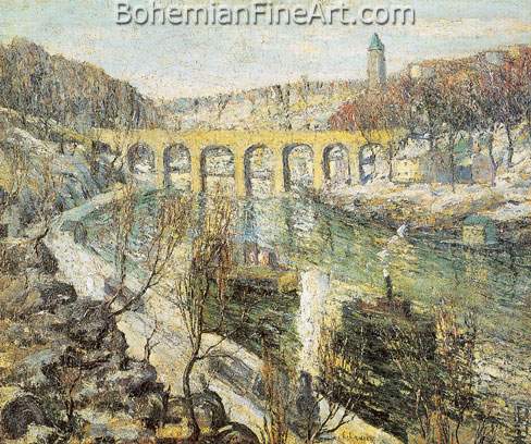 Ernest Lawson, The Bridge Fine Art Reproduction Oil Painting