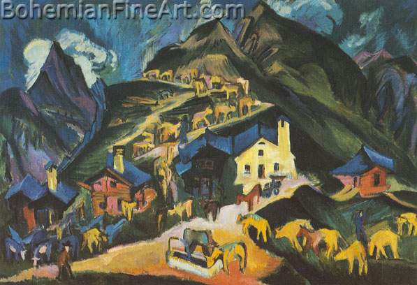 Ernst Ludwig Kirchner, Ascending the Alps Fine Art Reproduction Oil Painting
