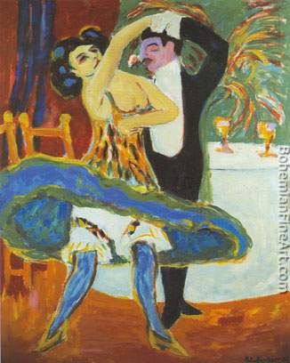 Ernst Ludwig Kirchner, Variete; English Dancers Fine Art Reproduction Oil Painting