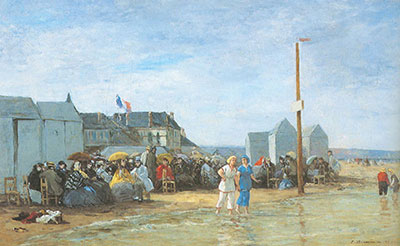 Eugene Boudin, The Bathing Hour+ Trouville Fine Art Reproduction Oil Painting