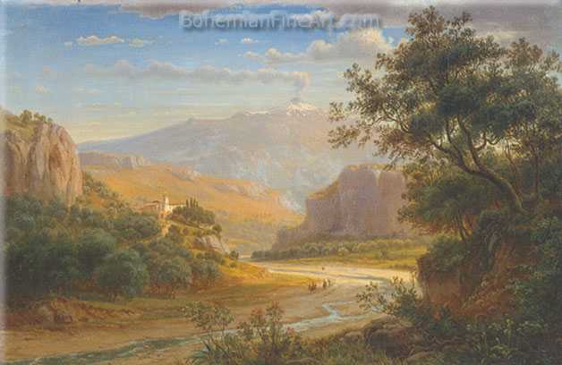 Eugene von Guerard, Mount Etna Fine Art Reproduction Oil Painting