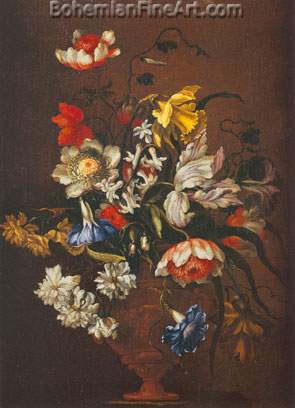 Francesco Mantovano, Vase of Flowers Fine Art Reproduction Oil Painting