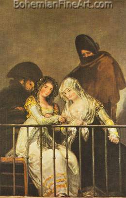 Francisco de Goya, Majas on the Balcony Fine Art Reproduction Oil Painting