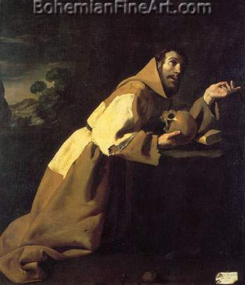 Francisco de Zurbaran, Saint Francis Meditating Fine Art Reproduction Oil Painting