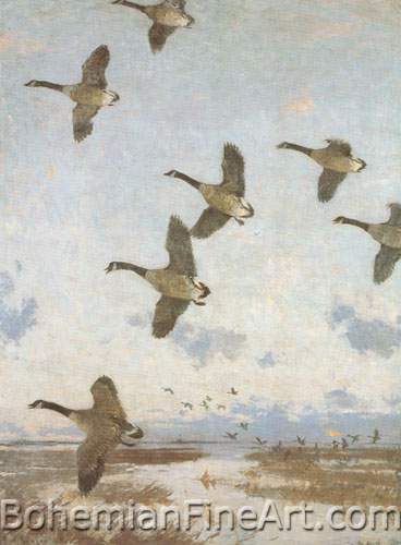 Frank W. Benson, Against the Morning Sky Fine Art Reproduction Oil Painting