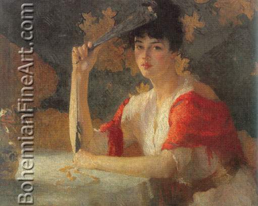 Frank W. Benson, Red and Gold Fine Art Reproduction Oil Painting