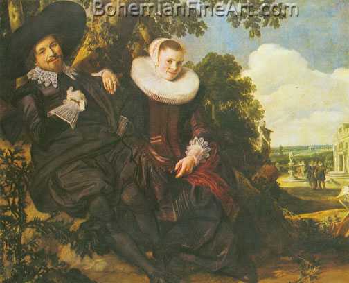 Frans Hals, A Couple in a Garden Fine Art Reproduction Oil Painting