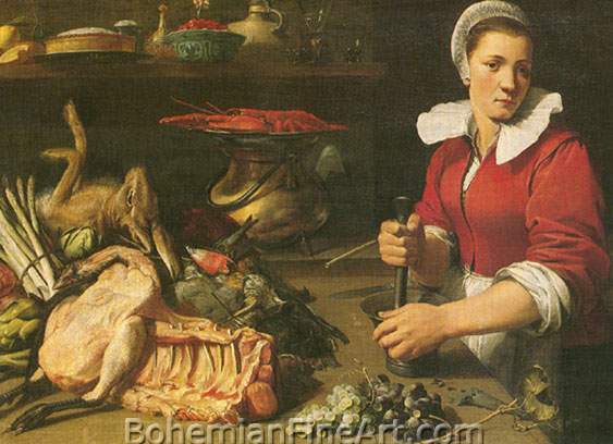 Frans Snyders, Cook with Food Fine Art Reproduction Oil Painting