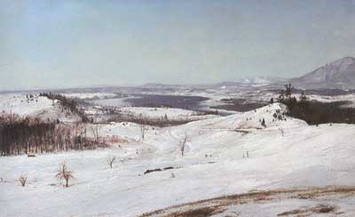 Frederic Edwin Church, View from Olana in the Snow Fine Art Reproduction Oil Painting