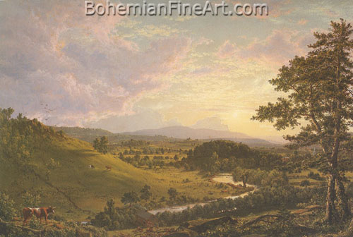 Frederic Edwin Church, View near Stockbridge+ Mass. Fine Art Reproduction Oil Painting