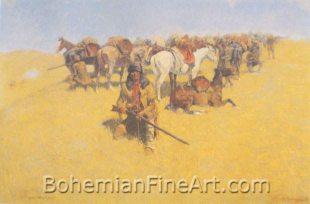 Frederic Remington, An Old-Time Plains Fight Fine Art Reproduction Oil Painting
