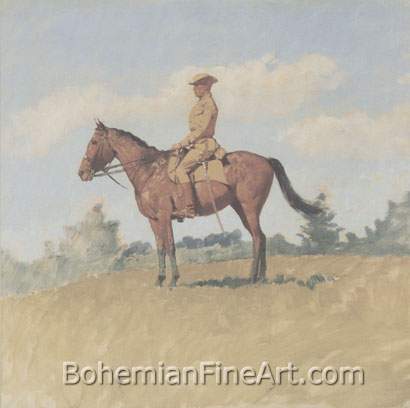 Frederic Remington, General Leonard Wood on Horseback Fine Art Reproduction Oil Painting