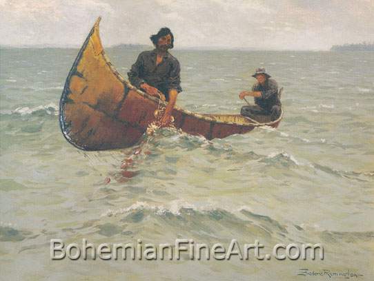 Frederic Remington, Hauling the Net Fine Art Reproduction Oil Painting