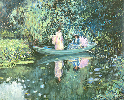 Frederick Frieseke, Two Ladies in a Boat Fine Art Reproduction Oil Painting