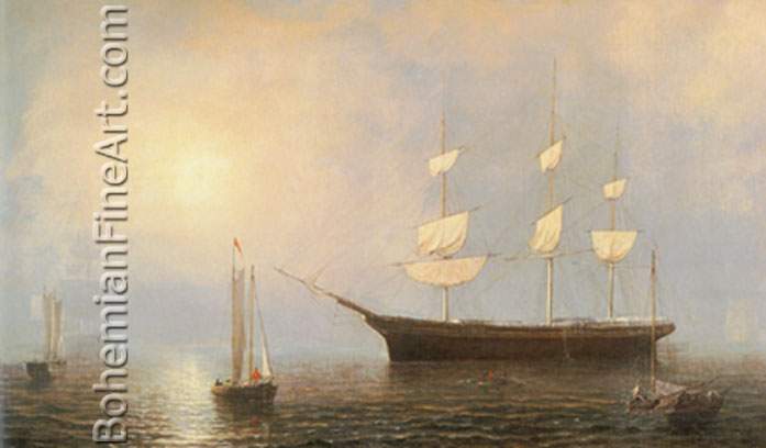 Fritz Hugh Lane, Starlight in Fog Fine Art Reproduction Oil Painting