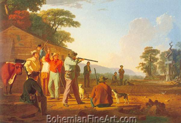 George Caleb Bingham, Shooting for the Beef Fine Art Reproduction Oil Painting