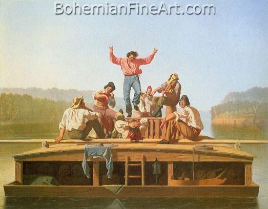 George Caleb Bingham, The Jolly Flatboatmen Fine Art Reproduction Oil Painting