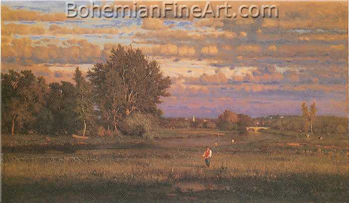 George Innes, Clearing Up Fine Art Reproduction Oil Painting