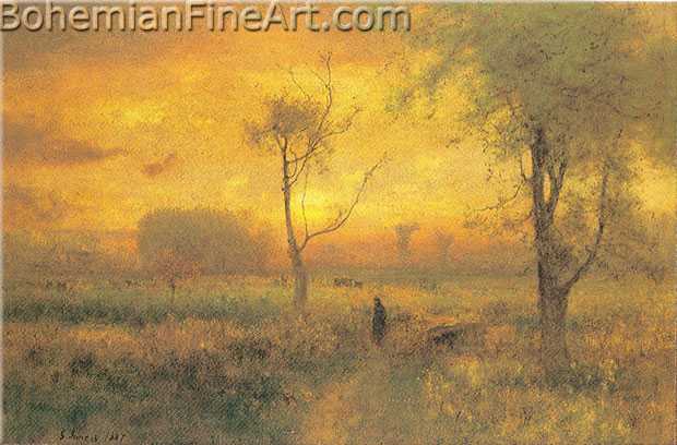 George Innes, Sunrise Fine Art Reproduction Oil Painting