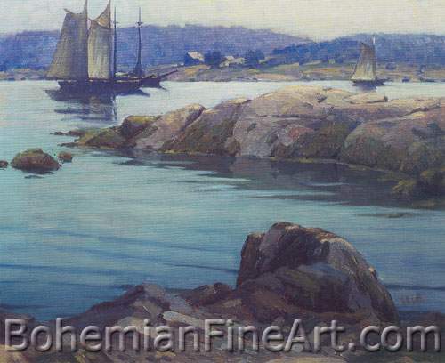 George Sotter, Low Tide+ Rockport+ Maine Fine Art Reproduction Oil Painting
