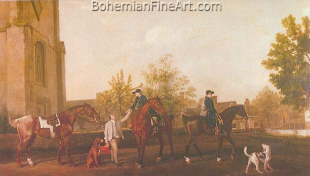 George Stubbs, Huntsmen Setting Out for Southill+ Bedfordshire Fine Art Reproduction Oil Painting