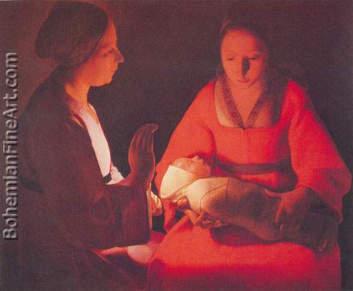Georges De La Tour, The Newborn Child Fine Art Reproduction Oil Painting